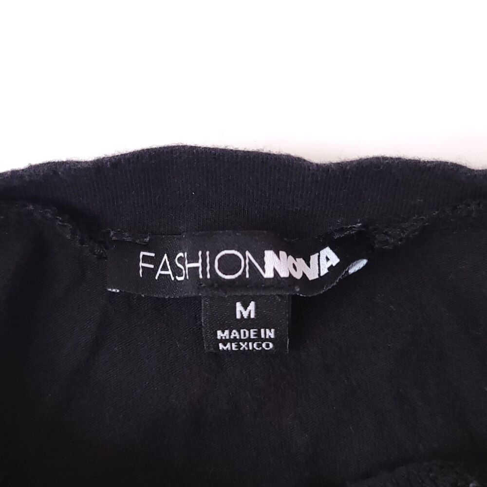 Fashion Nova Shirt Womens Medium Cropped Y2K Top Short Sleeve Sexy Baby Tee - Picture 3 of 9